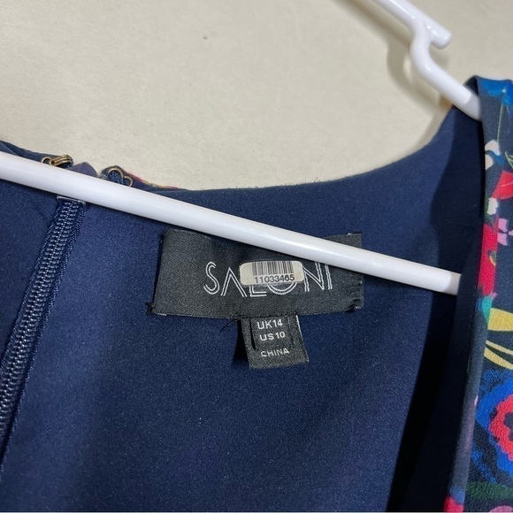 ALTERED Saloni Pia 100% Silk Floral Dress Size US 10 - Picture 9 of 10